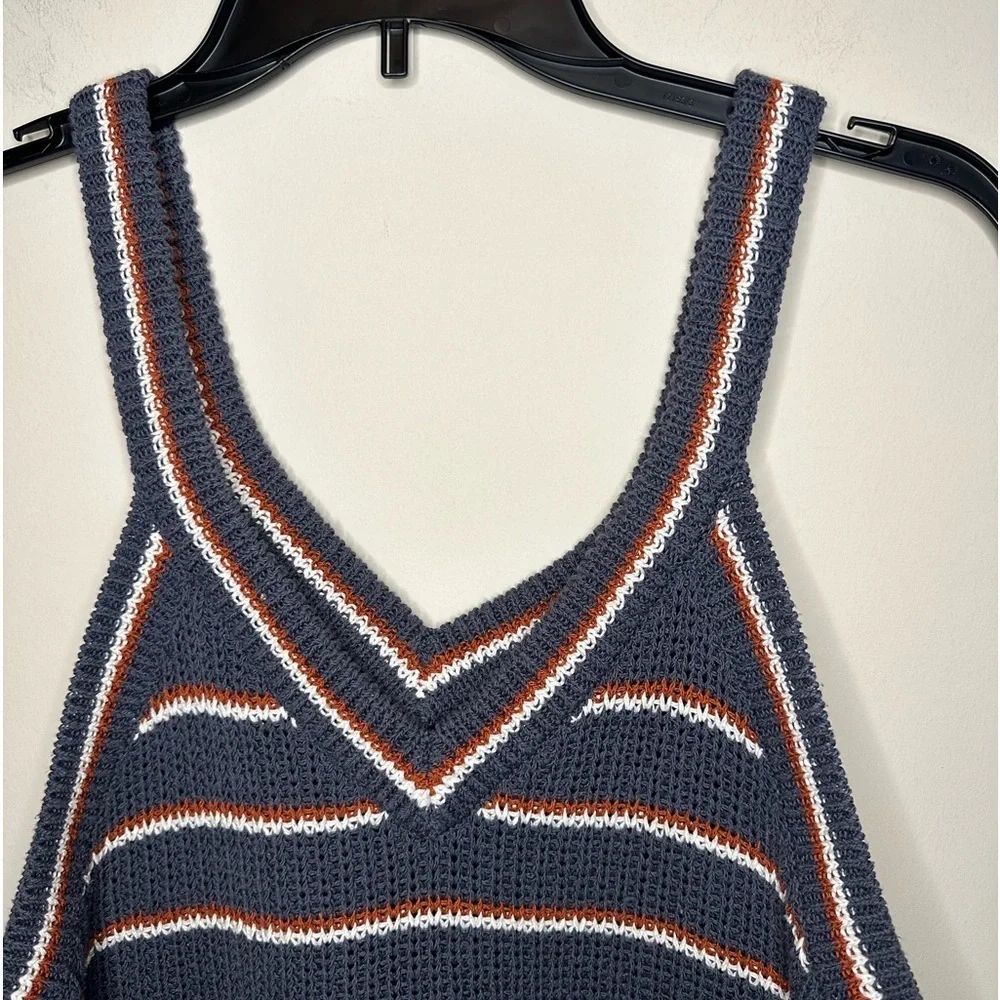 Madewell Gray and Orange V-Neck Sweater - Picture 11 of 16